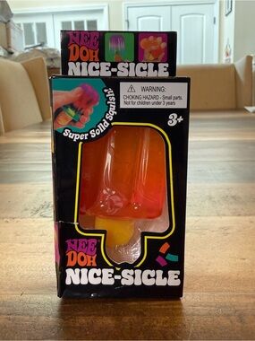 Nee Doh Nice-Sicle Super Solid Squish Tactile Squeeze Toy Orange/Yellow 3+